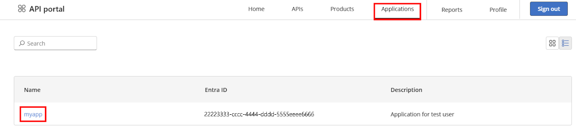 Screenshot delle applicazioni client nel portale per sviluppatori.