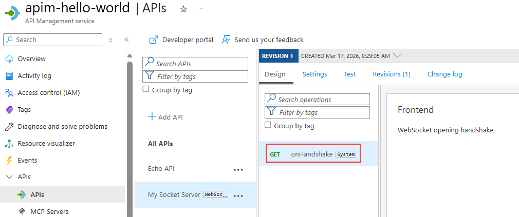 Esempio di schermata onHandshake