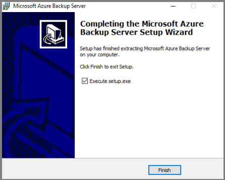 Il programma di installazione estrae i file del server di Backup di Microsoft Azure