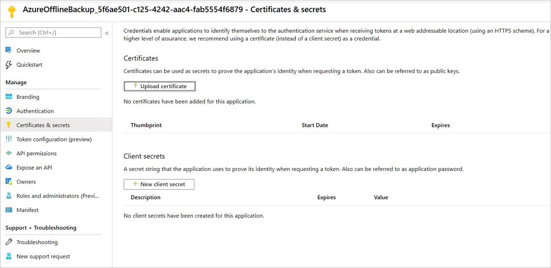 Screenshot che mostra come caricare il certificato.