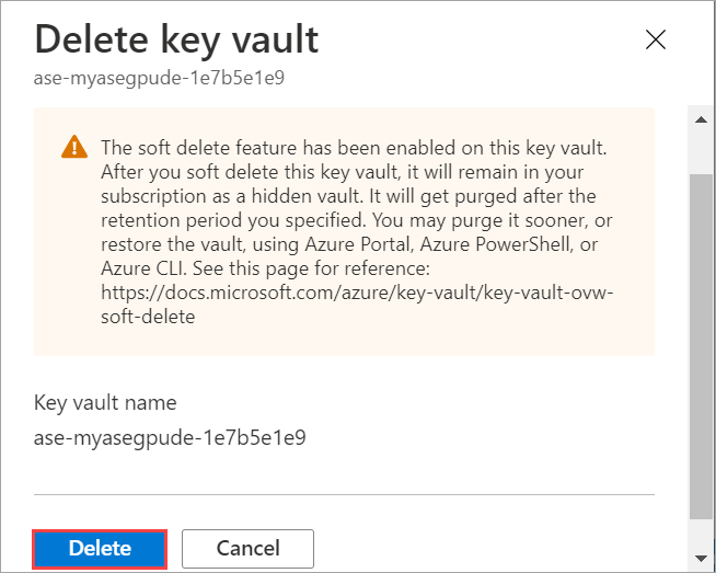 Confermare l'eliminazione della risorsa Azure Stack Edge e del Key Vault associato