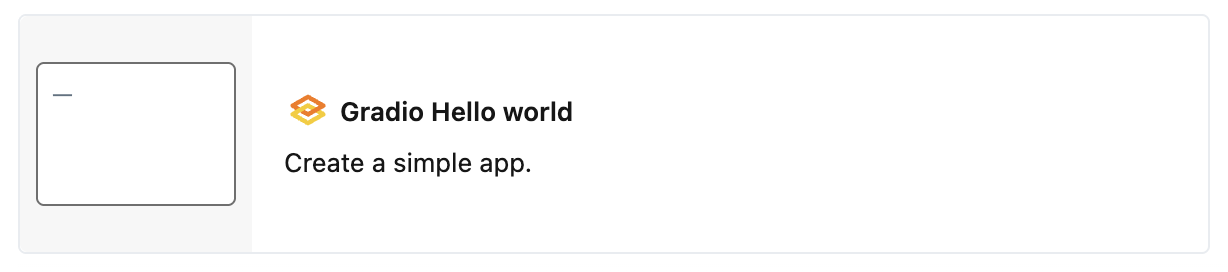 Selezionare il modello Hello World