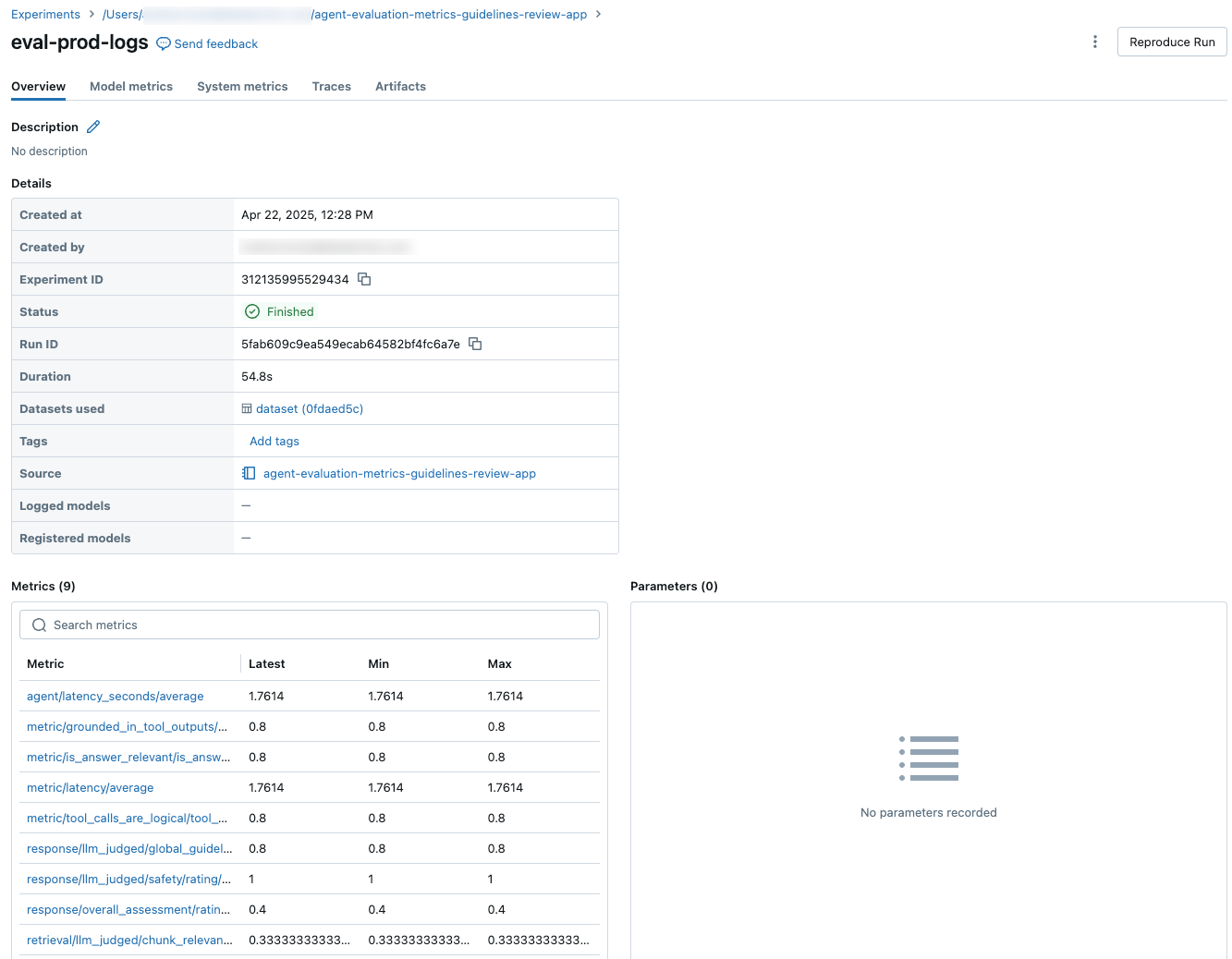 metriche di valutazione, valori
