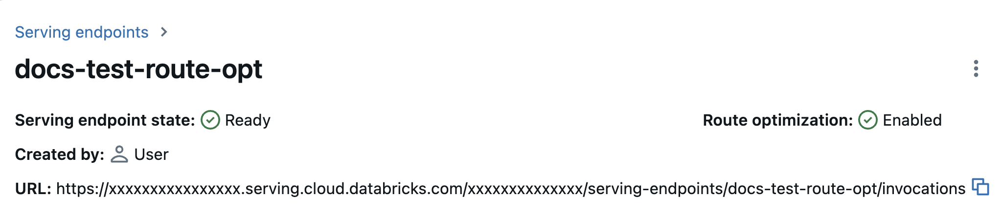 URL dell'endpoint ottimizzato per percorso