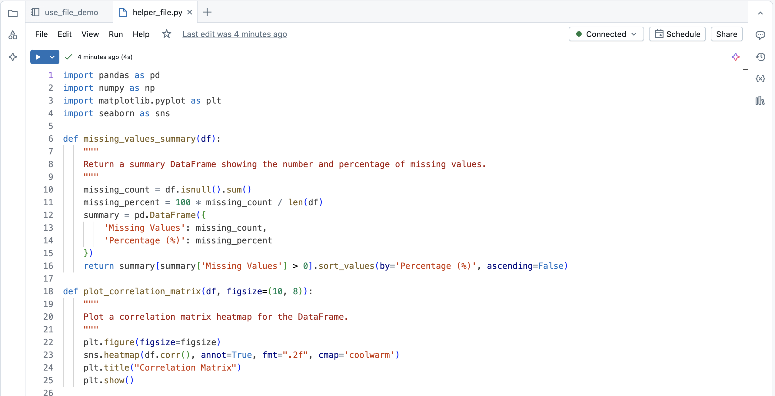 File che definisce le funzioni.