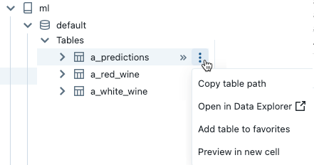 kebab menu nel browser dello schema