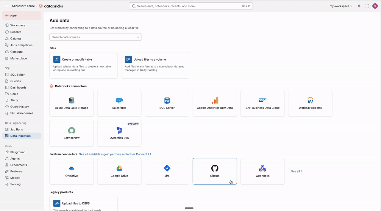 Caricamento di un file in un volume tramite l'interfaccia utente