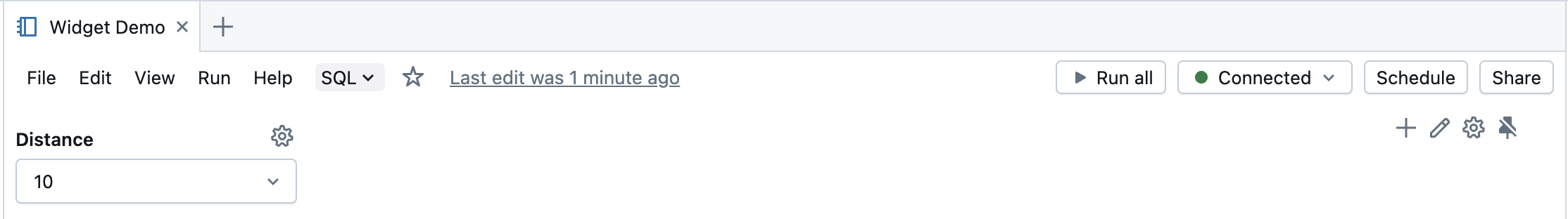 Widget nell'intestazione