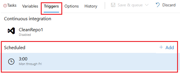 Screenshot della creazione di una pipeline pianificata classica.