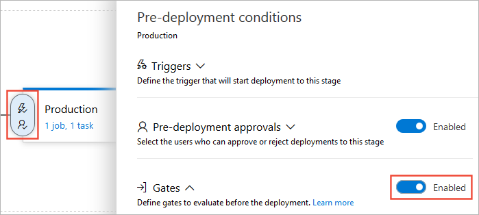 Screenshot che mostra come abilitare i cancelli.