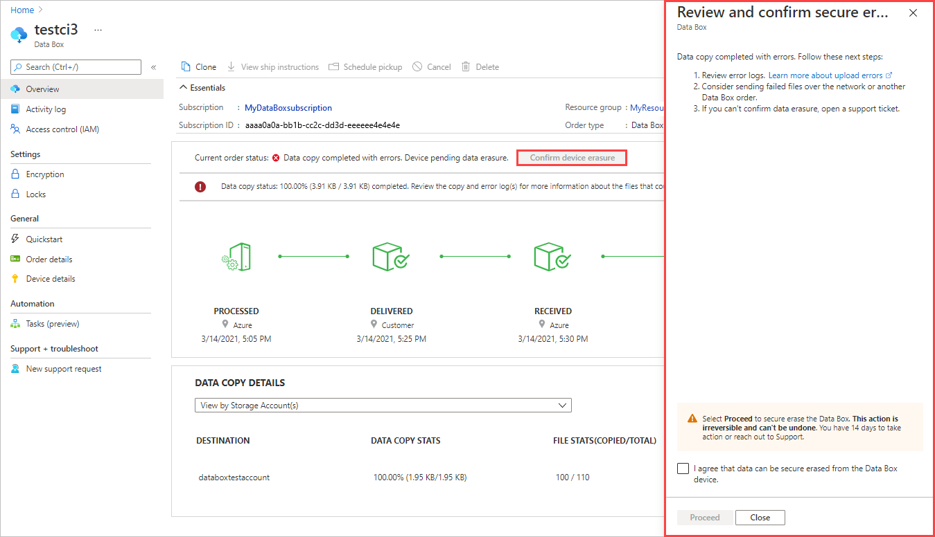 Procedere per individuare gli errori di caricamento nel portale di Azure