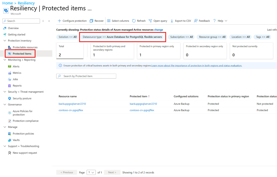 Screenshot che mostra la selezione del tipo di origine dati.