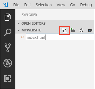 Creare il file di indice predefinito in Visual Studio Code