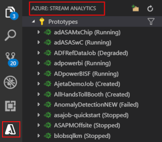 Screenshot dell'estensione VS Code che apre Esplora analisi di flusso.