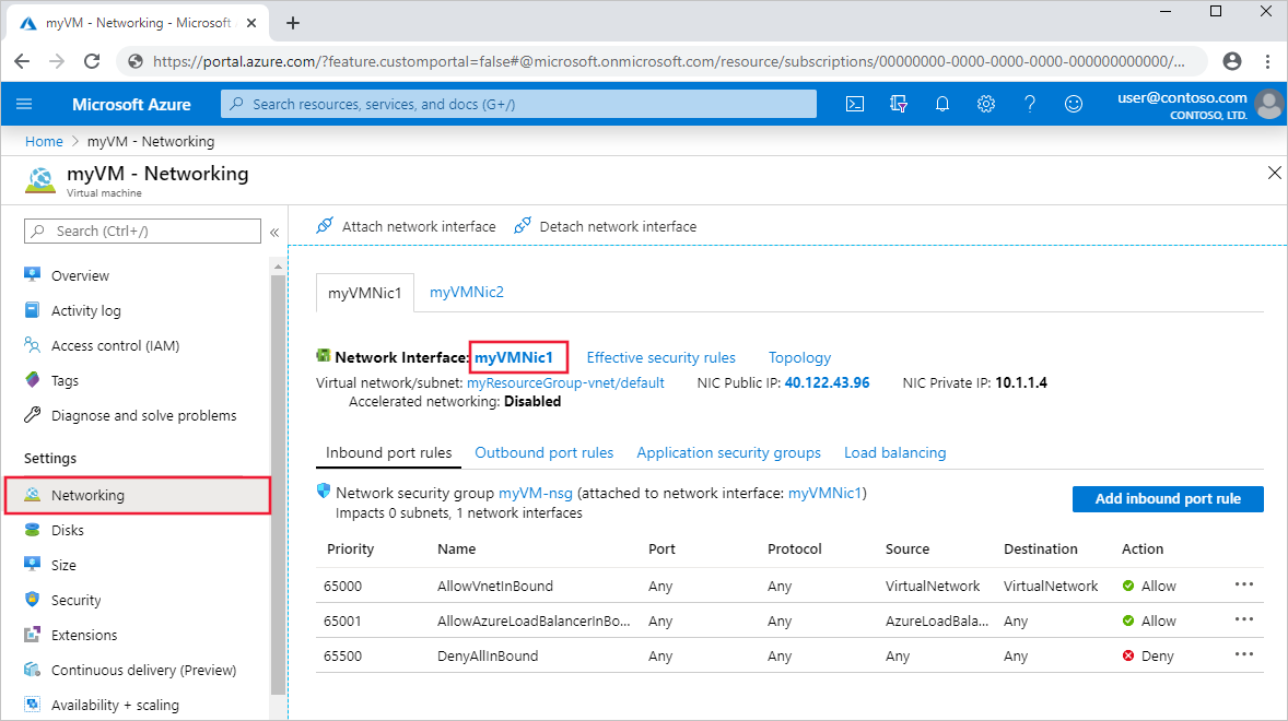 Screenshot dell'interfaccia di rete nelle impostazioni della macchina virtuale.
