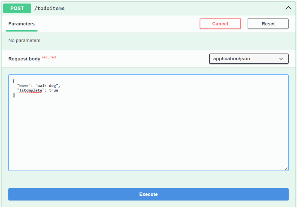 Swagger con richiesta Post