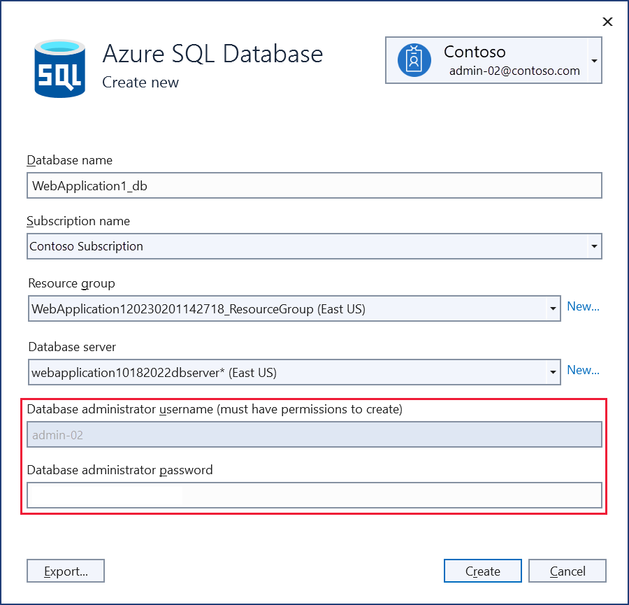 Finestra di dialogo Nuovo database SQL di Azure