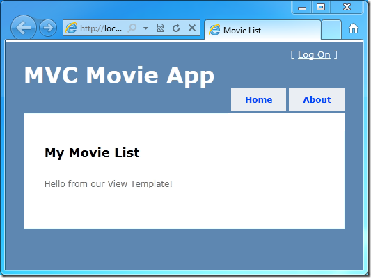 Screenshot che mostra My Movie List nell'app M V C Movie.