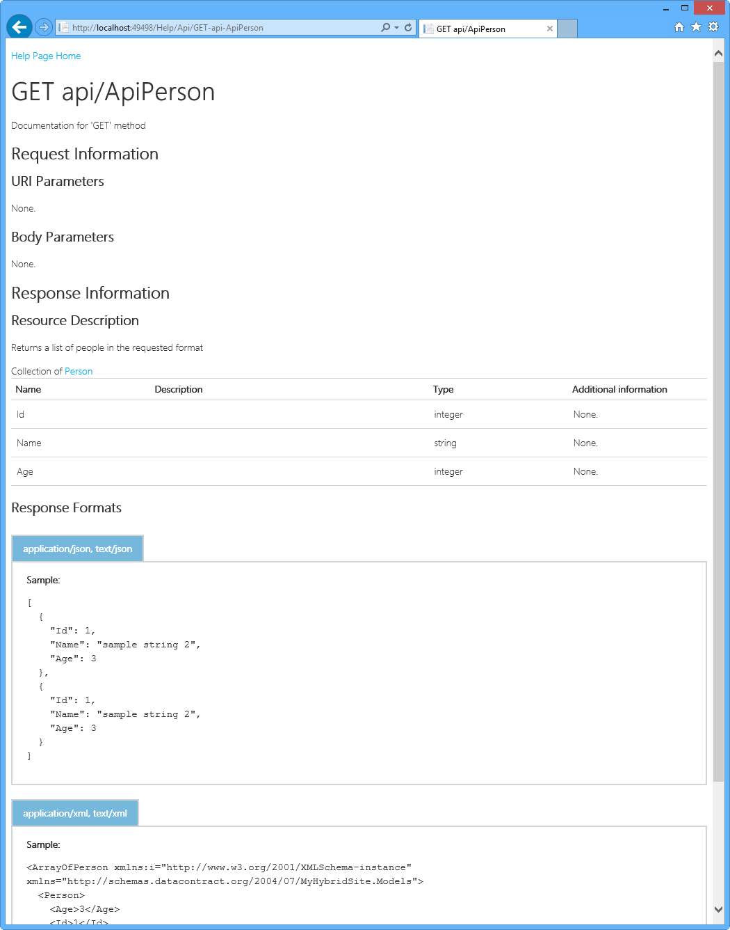 Pagina delle Informazioni Dettagliate