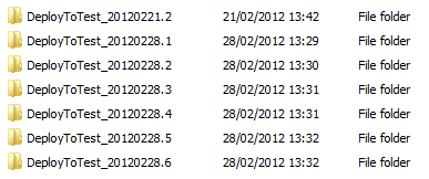 A seconda dei criteri di conservazione configurati durante la creazione della definizione di compilazione, T F S manterrà un determinato numero di build precedenti.