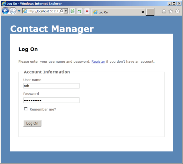 Verificare di essere in grado di accedere usando l'account appena creato.