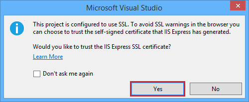 Dettagli del certificato SSL di IIS Express