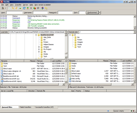Usare un client FTP per copiare i file necessari dal desktop al server Web nel provider host Web.