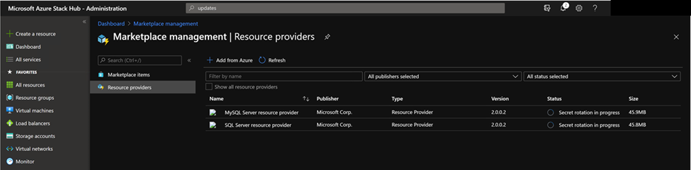 Schermata della rotazione dei segreti in corso.