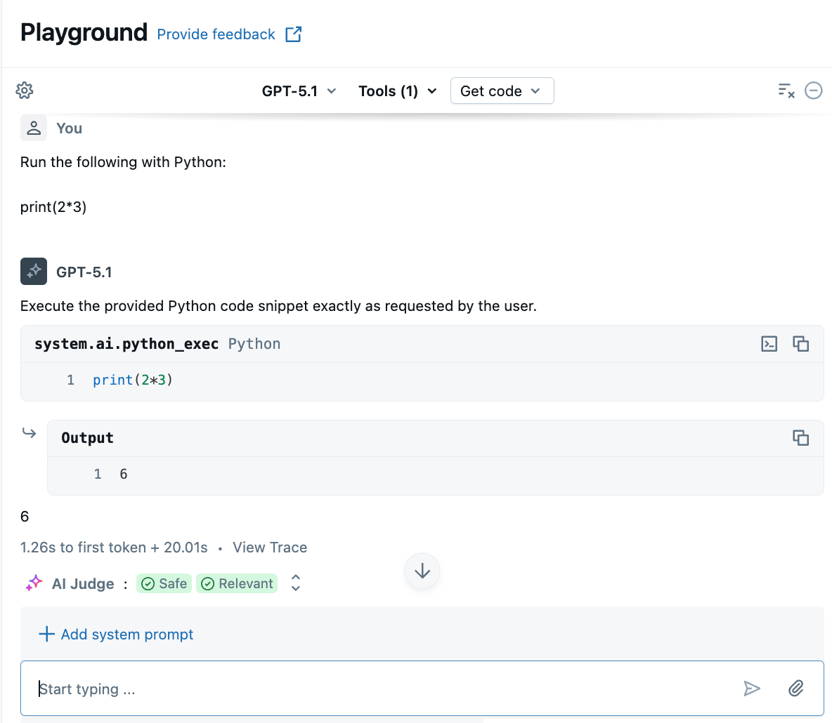Prototipare l'LLM con lo strumento di funzione ospitata