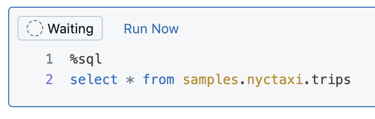 Eseguire una cella SQL in parallelo con la cella in esecuzione corrente.