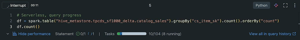 barra di avanzamento serverless
