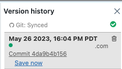 Pannello Cronologia - Salva ora