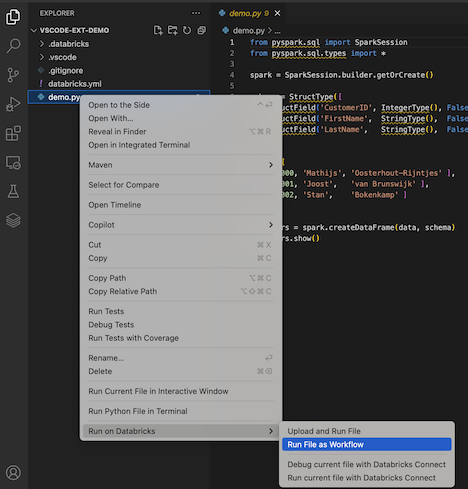 Esegui file come flusso di lavoro dal menu di scelta rapida