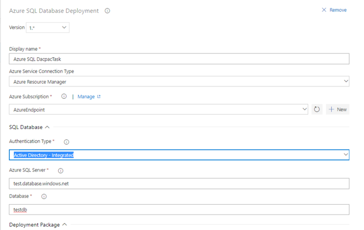 Supporto dell'autenticazione di Azure AD per l'attività SQL di Azure.