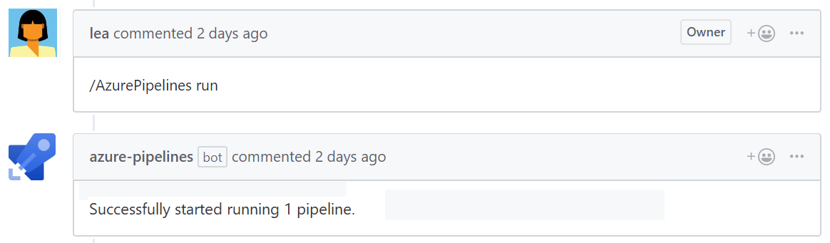 Eseguire pipeline attraverso i commenti alle richieste pull di GitHub.