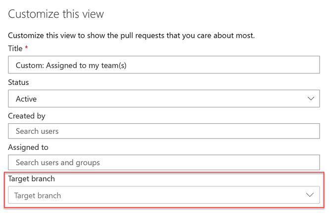 Personalizzare il pull request nella scheda Mine.