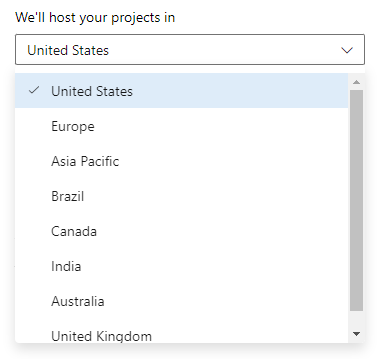 Screenshot di Selezionare un'area geografica.
