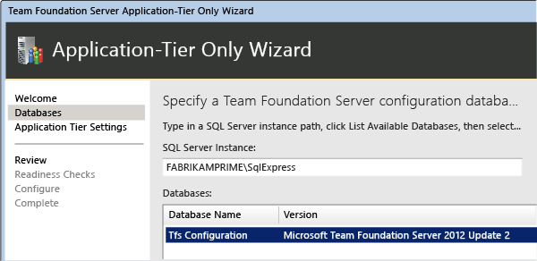 Istanza che ospita i database ripristinati