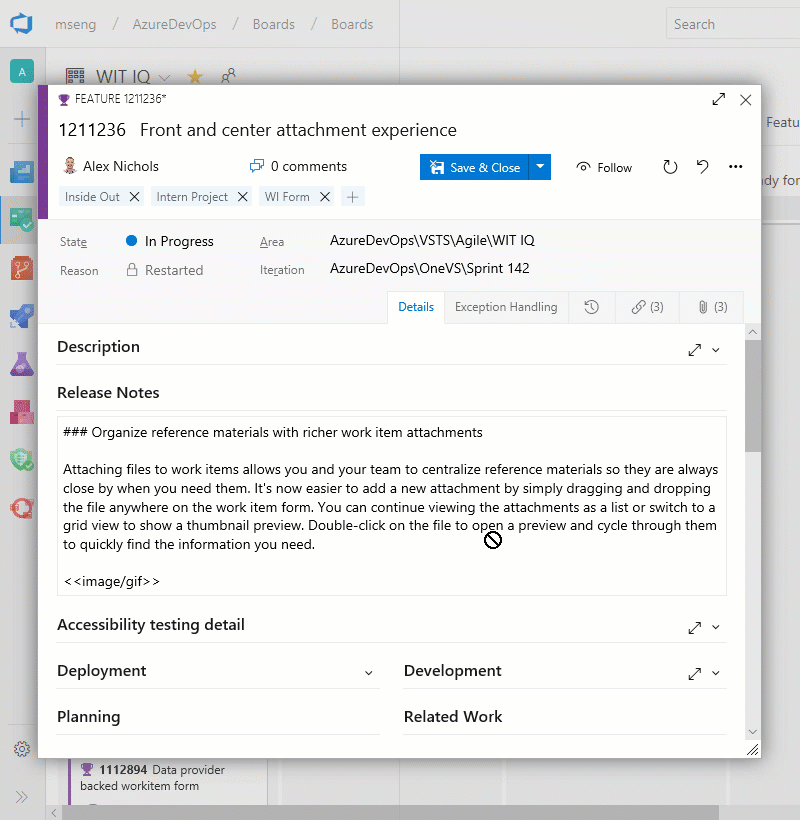 allegati degli elementi di lavoro