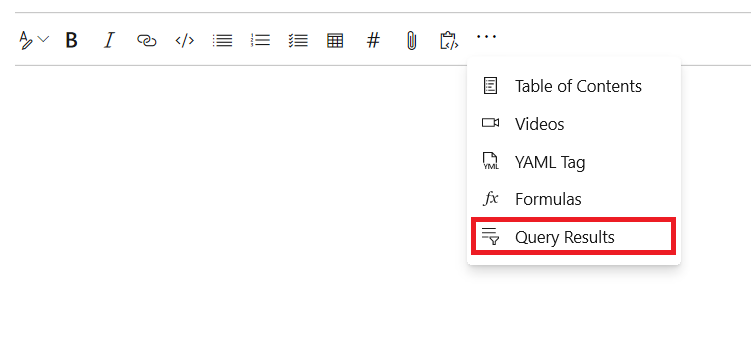 Screenshot che mostra il menu di scelta rapida espanso con l'opzione dei Risultati della query evidenziata.