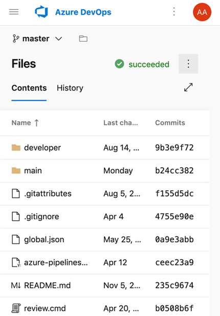 Screenshot della pagina dei file di conversione della piattaforma mobile.