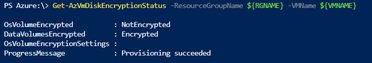 Stato di crittografia generale in PowerShell
