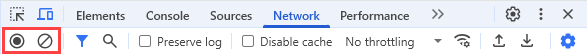 Screenshot della scheda Rete degli strumenti di sviluppo di Google Chrome.