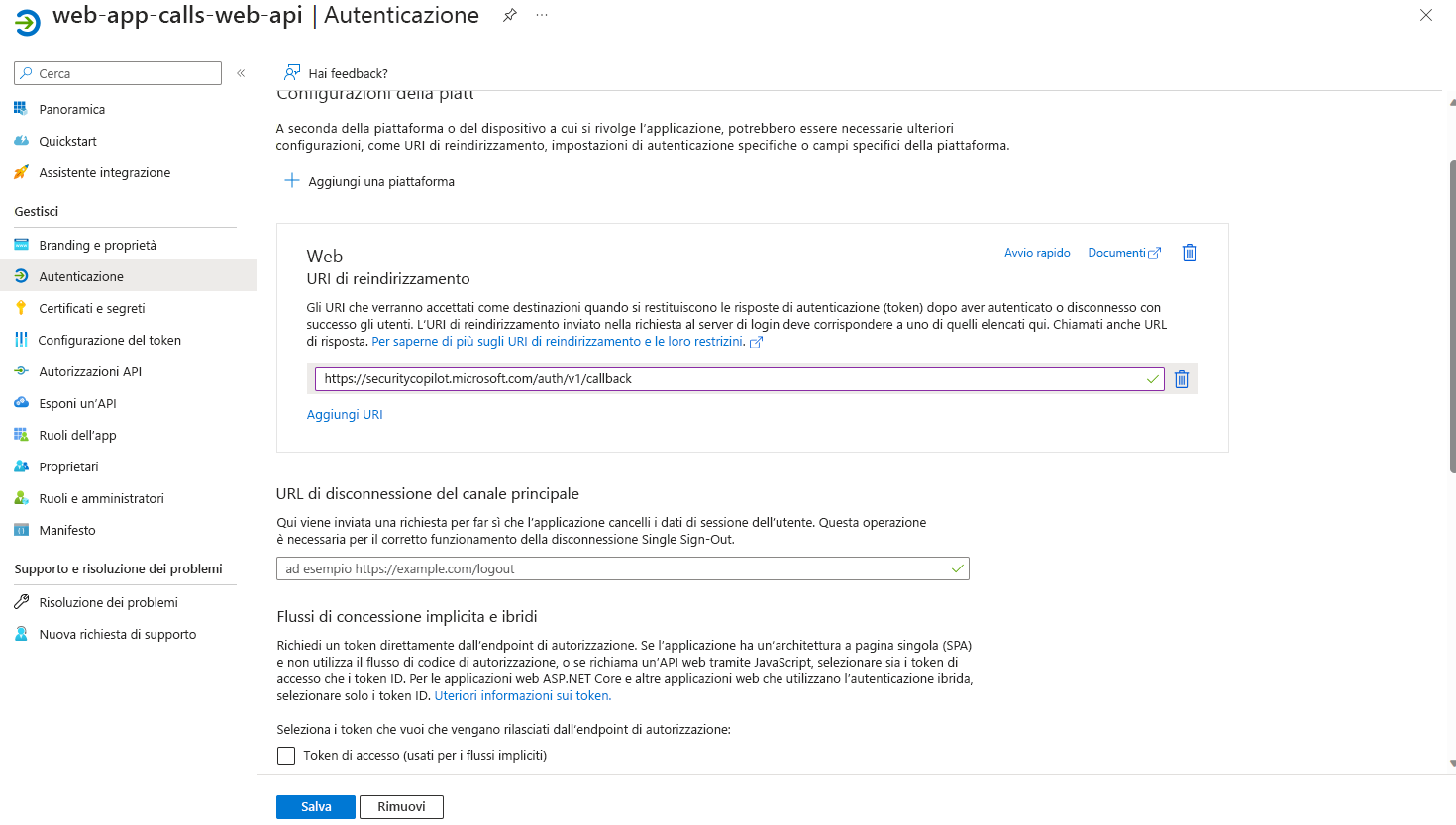 Immagine della pagina di autenticazione.