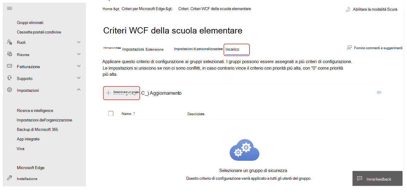 Cercare DiagnosticData e configurare Dati facoltativi come Obbligatori.