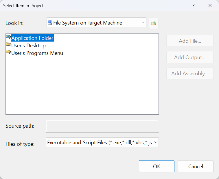 Finestra di dialogo Proprietà azioni personalizzate: selezionare l'elemento.