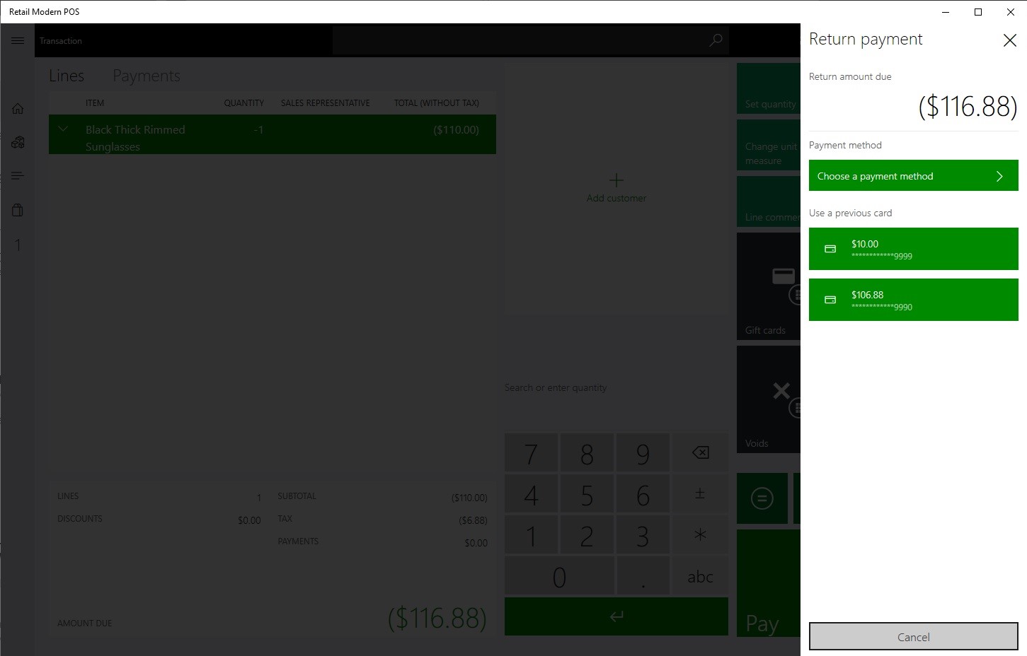 Screenshot of multiple card authorizations shown during linked refund processing.