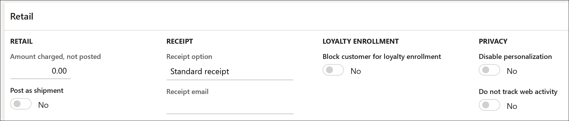 Screenshot delle impostazioni sulla privacy.