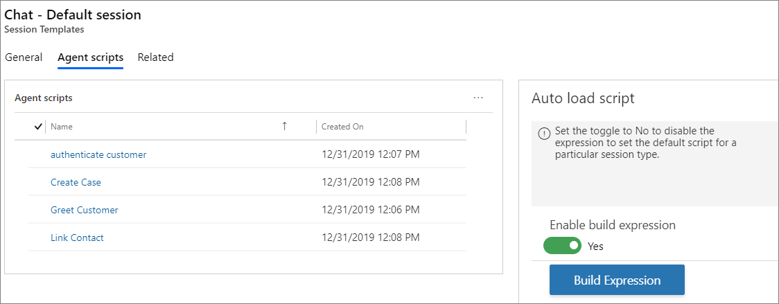 Crea espressione Crea espressione.