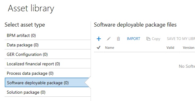 Screenshot of Software deployable package files.